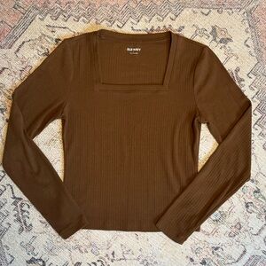 Cropped Square Neck Shirt